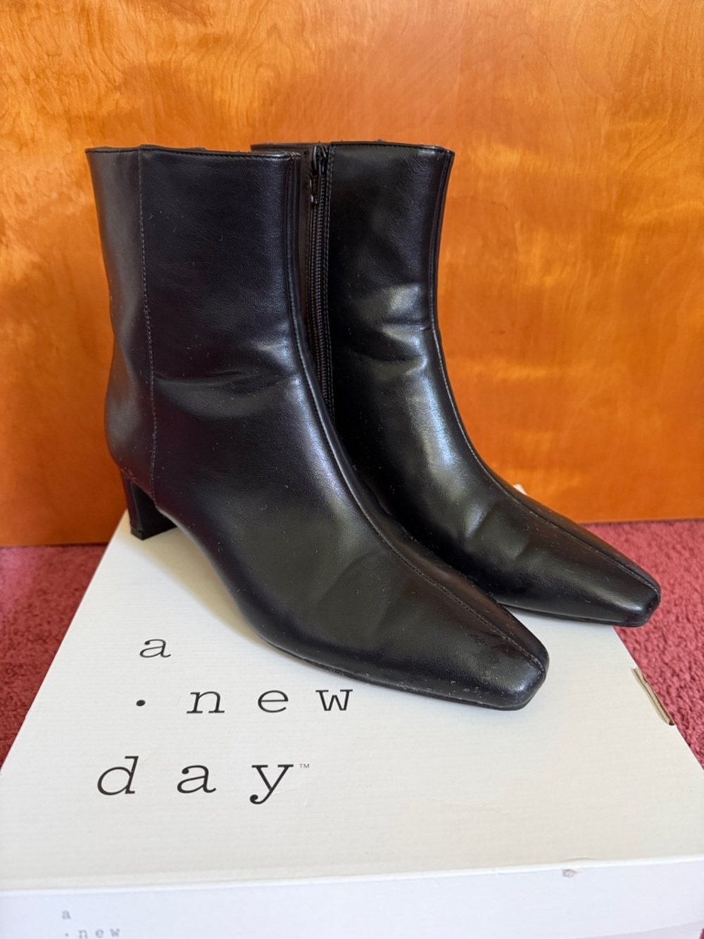 a new day Black Pointed Toe Ankle Boots